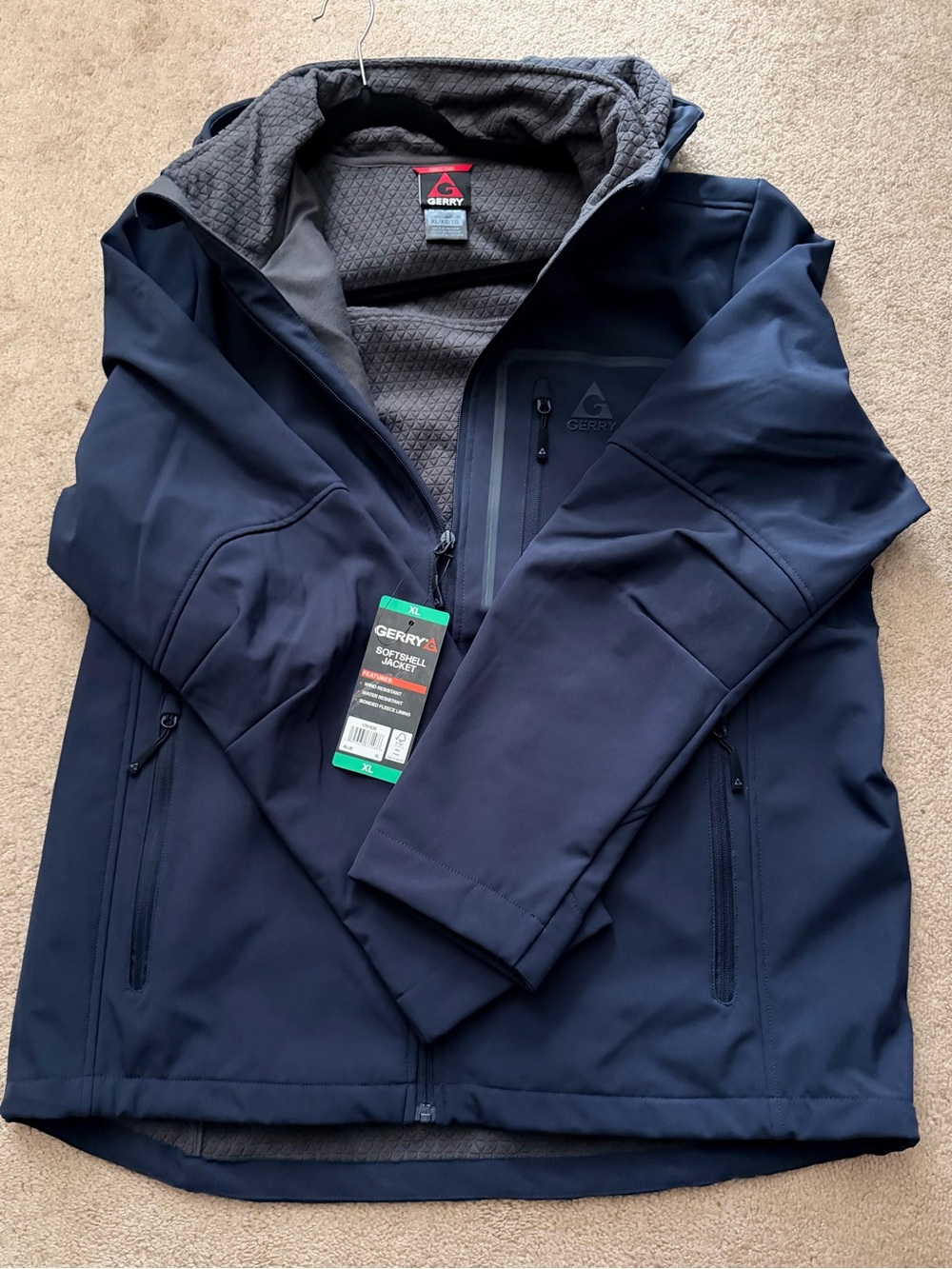 NWT Gerry Weber Men’s Navy Softshell Performance Jacket with Hood